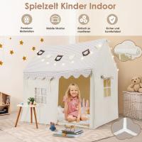 Carpa de Juegos para Niños Casa de Juegos con Alfombra, Luces, Bandera y Ventanas - details 1