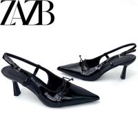 Sandalias altas con cadena de metal de nuevo diseño, zapatos abiertos de cuero suave con tacones expuestos, punta cuadrada para mujer - details 7