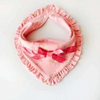 Taza de alimentación de bebé súper suave de princesa, bebés con tela de encaje Ence redonda Triangular para erupción, algodón bonito - details 12