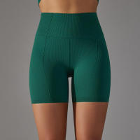 Hamidou-pantalones cortos deportivos de Yoga para mujer, mallas transpirables sin costuras para correr, ciclismo, cintura alta, entrenamiento, gimnasio, Verano - details 5