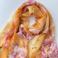 mujer bufanda de gasa Georgette loro Rosa Bandana protector solar playa verano Mantón largo 50*160CM - details 13