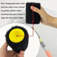 Cepillo de rodillo para textura de paneles de yeso de 4 pulgadas con mango ergonómico amarillo - Cerdas negras para techos y paredes lisos, herramienta de pintura de bricolaje duradera de PVC/metal para mejoras del hogar - details 3