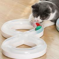 Túnel para gatos, diseño divertido de túnel de pista divertida para gatos, juguete interactivo duradero para gatos, tocadiscos de plástico para mascotas para el hogar, ejercicio - details 14