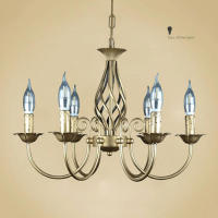 Candelabro de hierro forjado Vintage E14, lámpara de luz colgante de vela, accesorio de luces LED de bronce y Metal para el hogar, lustre de hierro moderno, promocional - details 2