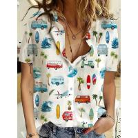 Camisa con botones delanteros para mujer, top de talla grande con un solo botón, moda de verano, Haruku Daily para mujer oficial, patrón Nw de - details 8