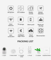 Cámara de vigilancia doméstico interior inalámbrico WIFI Internet remoto inteligente Visión nocturna alarma 360 grados vigilancia - details 8