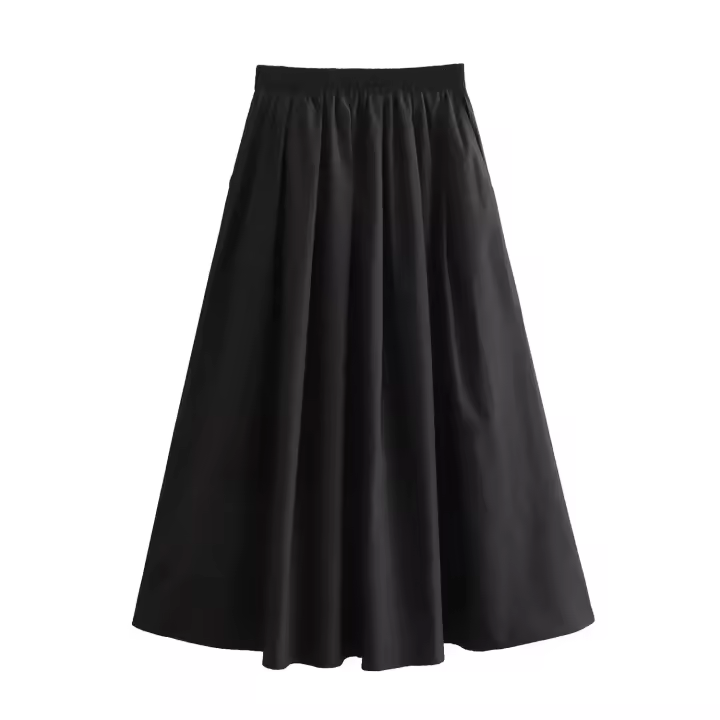 Falda Larga A-Line Mooyufon Estilo Vintage Chic para Mujer Cintura Alta Anchos Swing - 1