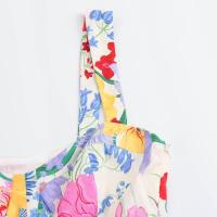 BUNO-Vestido de verano sin mangas para mujer, traje elegante con estampado dulce, tirantes, espalda descubierta, patchwork, playa y vacaciones - details 5