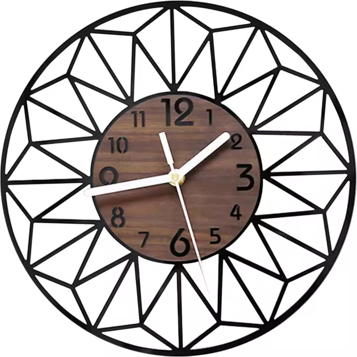 Reloj de pared de madera acrílica, silencioso, sin tictac, Vintage moderno, 30cm - 1