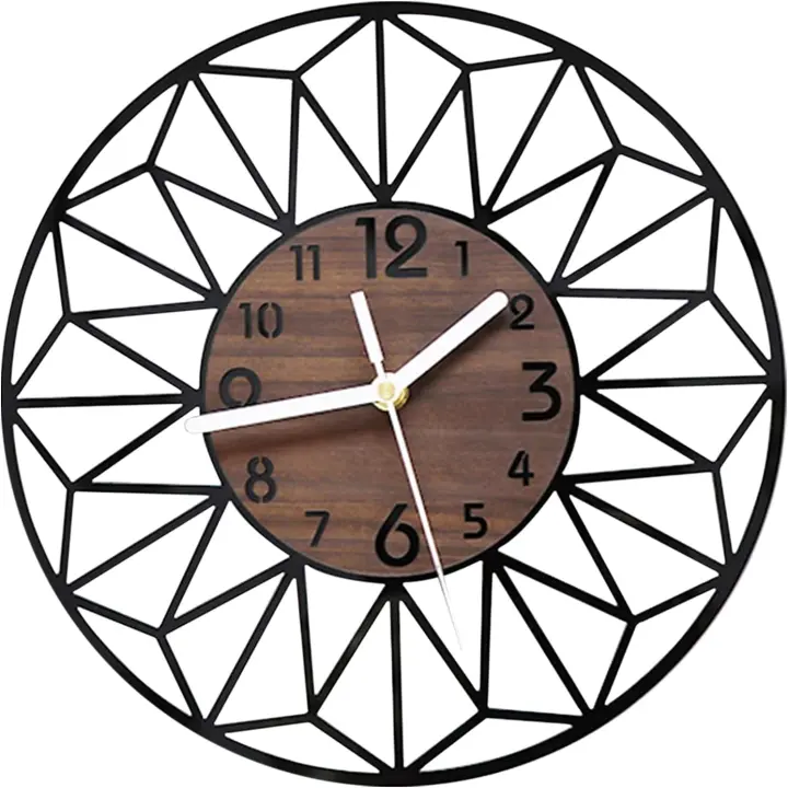 Reloj de pared de madera acrílica, silencioso, sin tictac, Vintage moderno, 30cm - 1