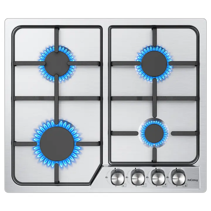 IsEasy-Placa de Gas de acero inoxidable con protección automática de termopar, placa integrada de 4 zonas, cocina de Gas - 1