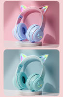 Auriculares inalámbricos RGB con bonito gato para niñas, regalos para niños, auriculares con micrófono, estéreo, música, juegos, luces de Control - details 14