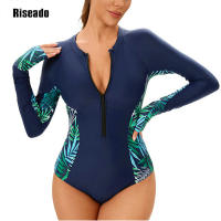 Bañadores de una pieza para mujer, traje de baño de manga larga con protección UV para surf - details 1