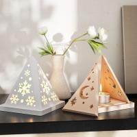 Molde para portavelas piramidal de silicona y resina epoxi, candelabro creativo inodoro, molde para velas reutilizable, Eid al Fitr - details 4