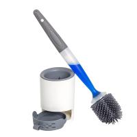 Escobilla de baño, mango recargable que dispensa limpiador de inodoro de Gel, soporte ventilado para almacenamiento sanitario-escobilla de baño - details 0