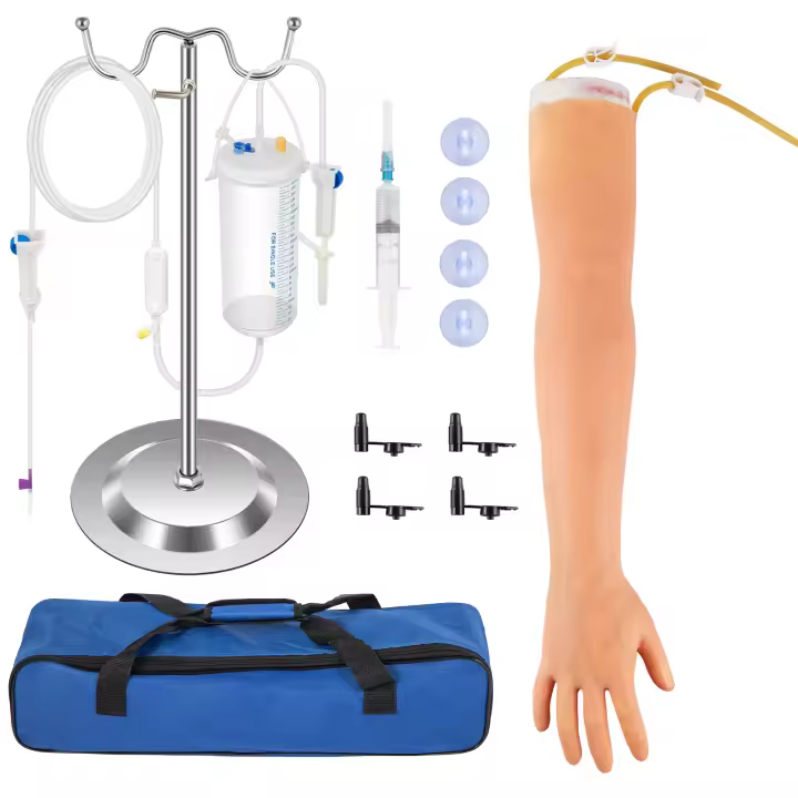 SucceBuy Kit de práctica de flebotomía, entrenamiento intravenoso de venopunción intravenosa, brazo de práctica intravenosa de alta simulación con bolsa de transporte, práctica y habilidades intravenosas perfectas para estudiantes, enfermeras y profesiona - 1