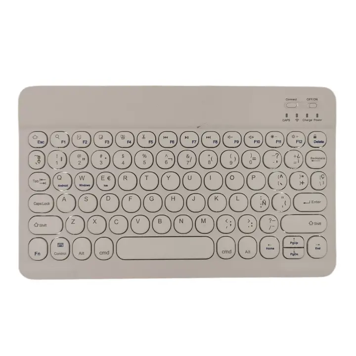 Teclado inalámbrico recargable para iPad, compatible con Bluetooth, teclado español para Samsung Redmi, iOS, Android, Windows, teléfono, tableta - 1