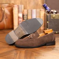 Zapatos de cuero para hombre, estilo británico, con una sola tira, mate, tipo mocasín, para negocios. - details 19