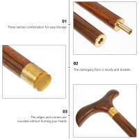 Bastón de madera para ancianos, muletas de tres secciones, bastón de Montañismo antiguo, bastón para ancianos al aire libre, regalos - details 4