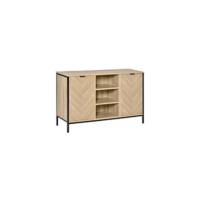 Aparador de Cocina Buffet para Salón Alacena de Almacenaje con Botellero Cajón Estante Abierto y 2 Armarios con Puertas de Cristal Moderno para Comedor 100x33x80 cm Blanco - details 9