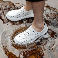 Al aire libre pareja agujero zapatos vadear tendencia de ocio sandalias de playa de los hombres y las mujeres transpirable suela suave hueco zapatos de lluvia - details 2