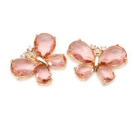 Colgantes de Mariposa de Vidrio de Zirconia de Brasso Dorado 18K Collar Aretes de Alta Calidad Accesorios de Joyería DIY - details 3