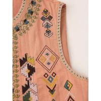 BUNO-Chaleco corto bordado con frente abierto para mujer, nuevo estilo de otoño, moda ajustada, mezcla de poliéster de alta calidad - details 7