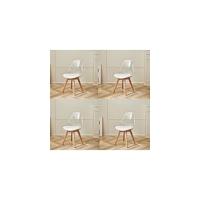 Sillas de Comedor de Diseño Nórdico Paquete de 4 con Patas de Madera Maciza de Haya - details 11
