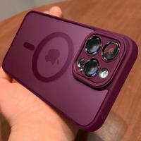 Funda magnética de lujo con armadura translúcida mate a prueba de golpes para iPhone 14, 13, 12, 11, 15 Pro Max Plus, funda de carga inalámbrica Magsafe - details 5