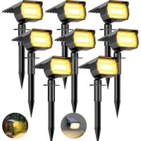 Luces Solares LED Exterior Jardin [8 Paquete/72LED], LED Exterior Solares Potente Impermeable Lampara Luz Solar Exterior Iluminacion para Suelo Exteriores, Blanco Calida - details 0