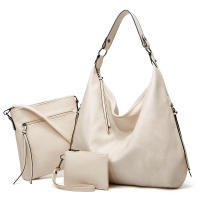Bolso de hombro de piel sintética para mujer, conjunto de tres piezas, suave - details 45