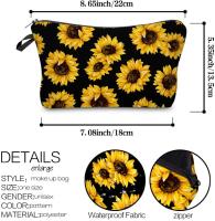 Bolsa de maquillaje Girasoles Viaje Pequeño Organizador Cosmético Portátil para Mujeres Niñas Cremallera Impermeable Embrague Neceser Bolsa de Almacenamiento - details 0