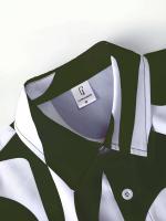 Conjunto Casual de Verano Camiseta y Pantalones de Poliéster 100% Cuello de Lengua, Tela Tejida No Elástica Impresión a Rayas Irregulares Ajuste Regular 120g/m² - details 9
