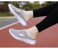 Zapatillas de tacón bajo con cabeza de pan para hombre y mujer, zapatos de suela gruesa, superficie de malla, Media Tuo grande, verano, 2023, 4748 - details 3