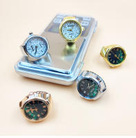 Anillo de reloj de dedo para hombre y mujer, accesorios de moda con movimiento creativo, carcasa de aleación Vintage, reloj de cuarzo, joyería, regalo superventas - details 0