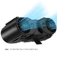 Ventilador inalámbrico de doble salida dividido 2 en 1 para colgar en la cintura, ventilador portátil de viento de cinco engranajes, 10000mAh, ABS, ventilador de cintura colgante para senderismo - details 0