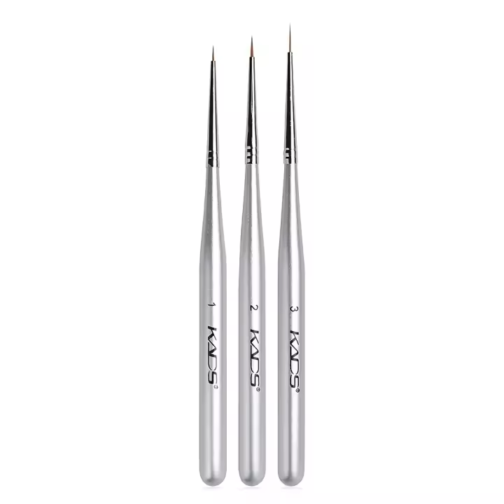Brochas de Arte de Uñas KADS Set de 3 Piezas para Liner Rayas de Detalle Pintura Mezcla y Líneas Alargadas - 1