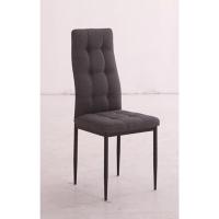 6 Sillas Zuni, Color Gris, Sillas Estilo Moderno, Respaldo y Asiento Tapizado Capitoné, Patas metálicas - details 4