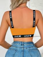EasyFave Sujetador de punto con forma de corazón y letras para mujer - details 21