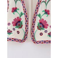 Chaleco Floral bordado Vintage para mujer, chaleco abierto sin mangas, Top corto informal de verano - details 5