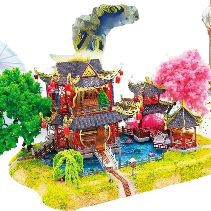 MMZ-modelo 3D rompecabezas de Metal IRON STAR J52209, Kits de pabellón junto al agua, juguetes modelo para ensamblar DIY para niños, regalo para adultos - 1