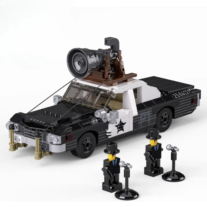 Set de construcción de automóviles de policía, juguetes y minifiguras de construcción de automóviles, proporcionan regalos coleccionables para fanáticos y niños de películas musicales de blues, apto para niños mayores de 6 años (521PCS) - 1