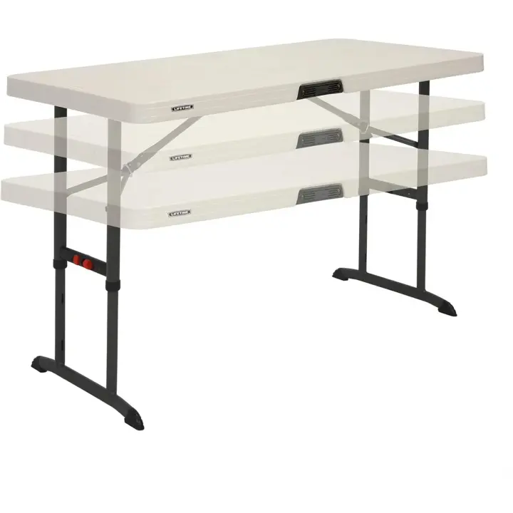 Plegable portátil Cuadrada Catering Ultrarresistente, Medidas 122x61cm, Altura Ajustable, Peso 11 kg, Duradera y Resistente, Capacidad 4 Personas (92121) - 1