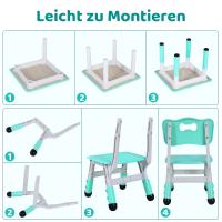 Juego de mesa y 2 sillas para niños, muebles de grupo para asientos infantiles, altura ajustable - details 8