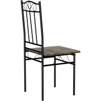 Mesa Comedor y 4 Sillas, Mesa y Sillas de Comedor de Nogal Veteada con Estructura de Metal, para Comedor, Cocina y salón - details 3