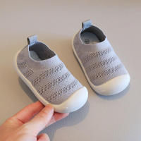 Zapatillas de tela elástica para primeros pasos para bebé, zapatos informales antideslizantes de TPR, transpirables, a la moda - details 10