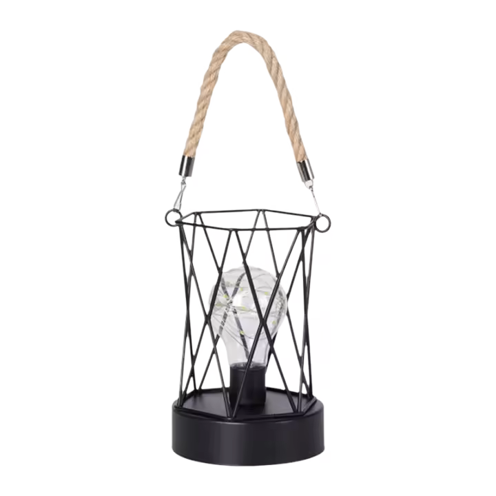 Lámpara De Mesa LED Decorativa Para Interior Diseño De Caja De Hierro Con Luces Nocturnas Batería Incluida Para Dormitorio Y Sala De Estar - 1