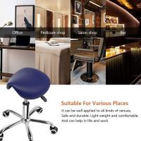 Taburete con Ruedas Silla Trabajo Altura Ajustable Giratorio Taburete de Oficina con Asiento de Silla de Montar Negro - details 34