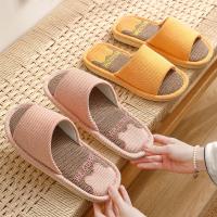Zapatillas de lino transpirables para hombre y mujer, chanclas antideslizantes para interiores y el hogar, zapatos planos cómodos para la playa - details 2