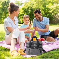 Bolsa de almuerzo con doble aislamiento, fiambrera térmica portátil de capa, bolsa aislante térmica impermeable para Picnic con correa ajustable - details 11